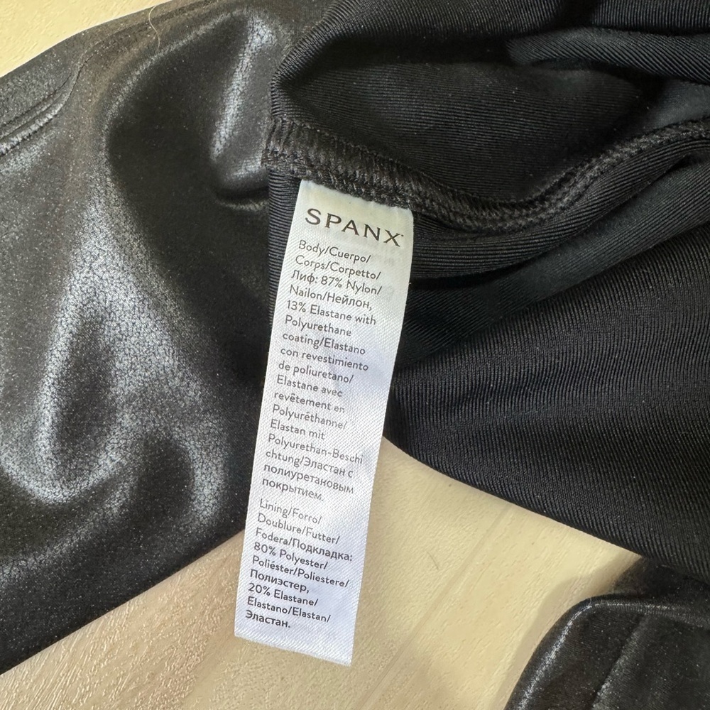 Spanx Faux Leather Leggings | Black | S - Picture 4 of 5